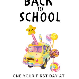 Joyeux 1er jour, carte de voeux scolaire imprimable, rentrée des classes, carte de rentrée des classes, carte de bonne chance, nouvelle classe, téléchargement immédiat