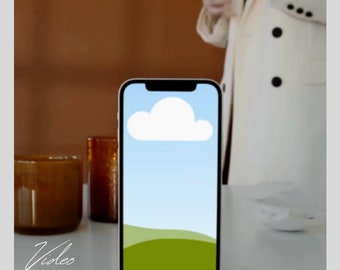 Maquete de dispositivo de vídeo, maquete de telefone, maquete de cartão digital, maquete de vídeo de mídia social, maquete animada de smartphone
