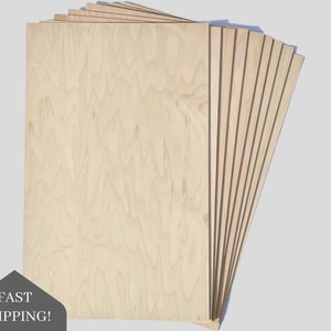 1/4&quot; Maple Plywood, 5.2mm 12x19 Wood Sheets, Glowforge, 10 Sheets, CNC Laser Material, Woodworking Sheets, Cutting Supplies, Cut to Size