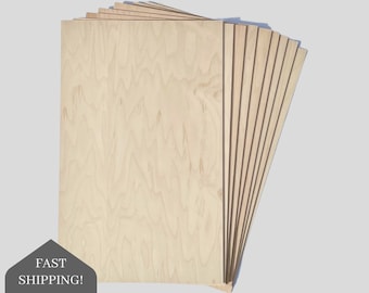 1/4" Maple Plywood, 5.2mm 12x19 Wood Sheets, Glowforge, 10 Sheets, CNC Laser Material, Woodworking Sheets, Cutting Supplies, Cut to Size