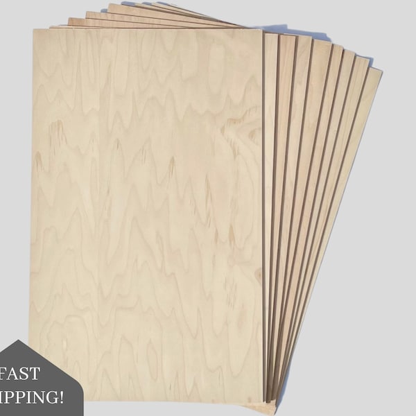 1/4" Maple Plywood, 5.2mm 12x19 Wood Sheets, Glowforge, 10 Sheets, CNC Laser Material, Woodworking Sheets, Cutting Supplies, Cut to Size
