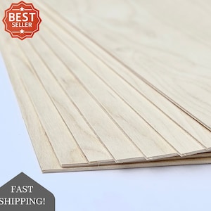 1/8" Baltic Birch Plywood, 3mm 12x20 Glowforge, CNC Laser Material, Woodworking Sheets, Laser Cutting Supplies, Cut to Size