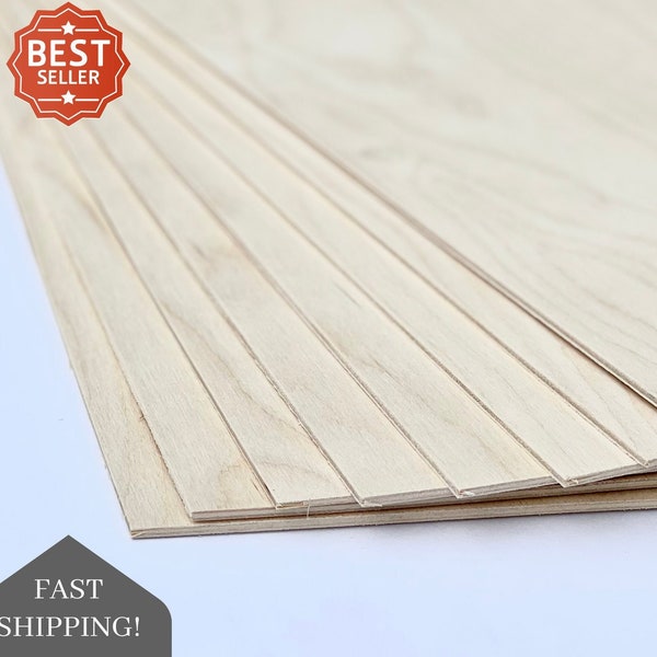 1/8" Baltic Birch Plywood, 3mm 12x20 Glowforge, CNC Laser Material, Woodworking Sheets, Laser Cutting Supplies, Cut to Size