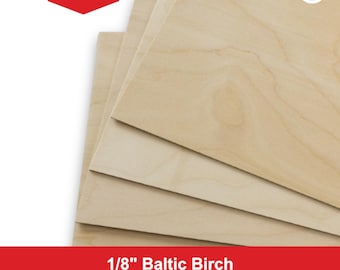 1/8" Baltic Birch Plywood 12" x 16", Thin Laser Safe Plywood, CNC Wood Sheet
