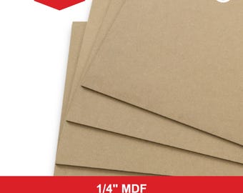 1/4" MDF Sheet 12" x 19", Thin Laser Safe Board, Glowforge Proofgrade Draftboard, CNC MDF Sheet