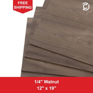 1/4" Walnut Plywood 12" x 19", Thin Laser Safe Plywood, CNC Wood Sheet