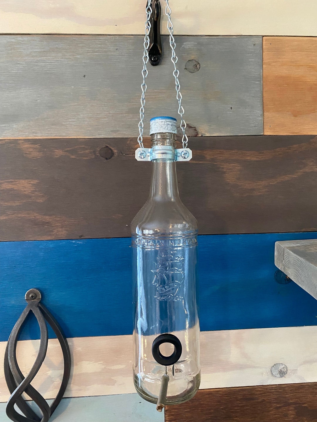 Captain Liquor Bottle Bird Feeder Draft Etsy