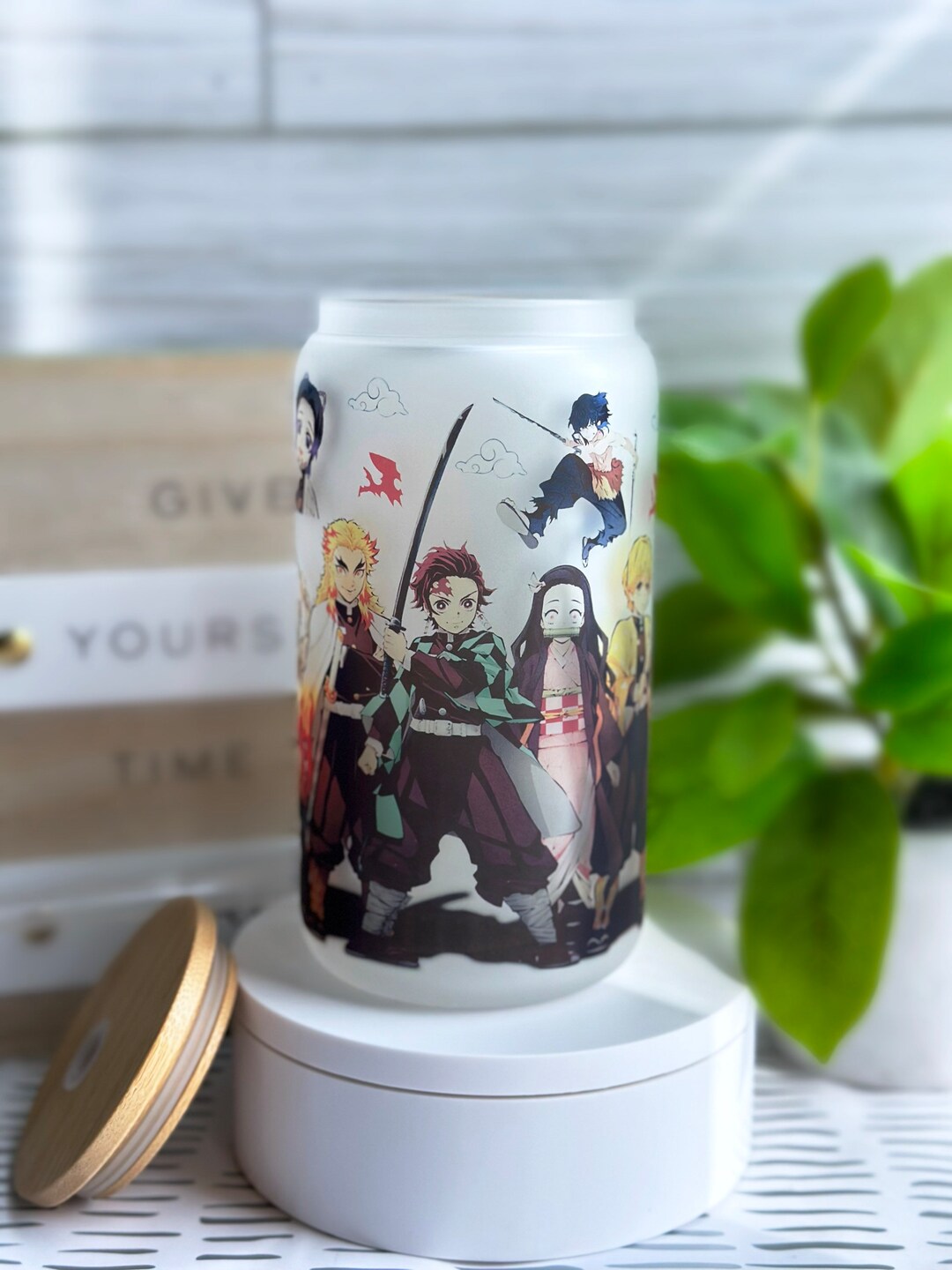 Demon Slayer Glass Cups Demon Slayer Cups 16oz Frosted Etsy