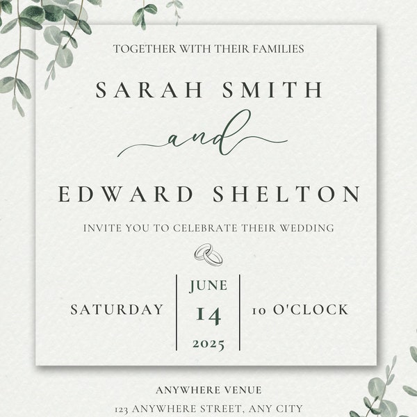 Wedding invitation | Template | Wedding invitation Template | Wedding itinerary | Template | Download | Print | Editable | Editable template