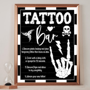 Enseigne de fête du bar de tatouage, tatouages temporaires, Bad TWO The Bone, décoration sur le thème de la fête, tatouage rock and roll, décorations de fête d&#39;anniversaire pour enfants