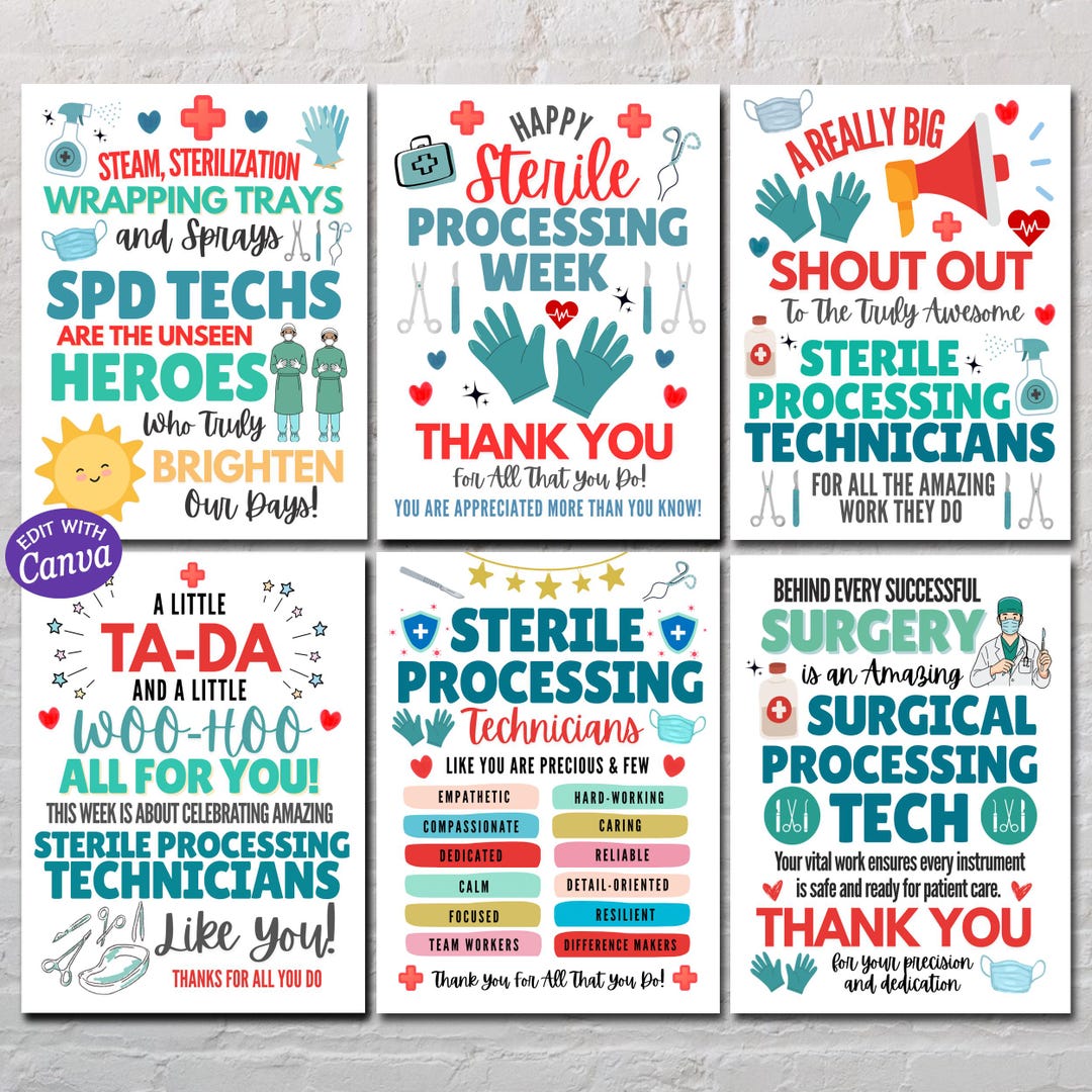 Instrument Processing Week Sterile Processing Week Appreciation Signs, SPD Tech Appreciation ...