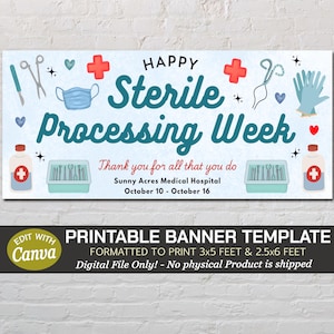 Sterile Processing Week Appreciation Banner, SPD Tech Appreciation Day Medical Hospital Clinic Sterile Processing Technician Thank You Decor