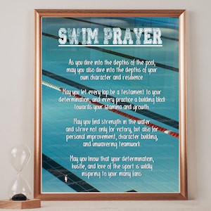 Swimming Prayer Printable Art, Swim Team Blessings Gift, Senior Sports Swimmer Poster Present Dorm Room Art, Instant Download, PRINTABLE