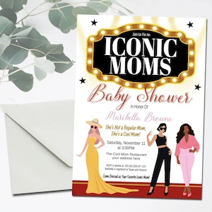 Iconic Moms Baby Shower Invitation, Famous Moms Baby Shower Theme Invite, Gender Neutral Party, Baby Sprinkle, Funny Baby Shower, EDITABLE
