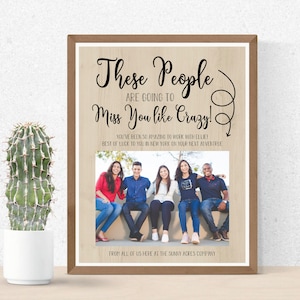 Presente de despedida para impressão do grupo, saída de colega de trabalho, essas pessoas vão sentir sua falta Presente de aposentadoria, mudança, lembrança de despedida do chefe