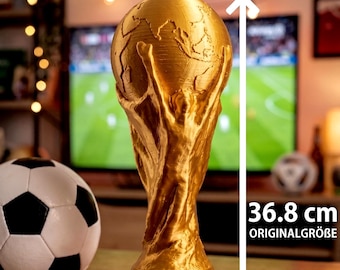 Réplica de trofeo de fútbol impresa en 3D, regalo para aficionados al fútbol, decoración inspirada en la Copa del Mundo, expositor de copas de campeonato, decoración para habitaciones deportivas
