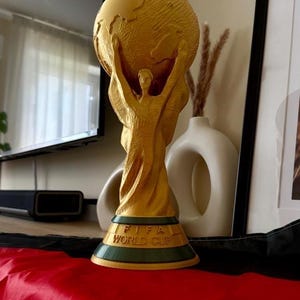 3D Printed Soccer Trophy Replica, Football Fan Gift, World Cup Inspired Decor, Championship Cup Display, Sports Room Decor Yes