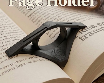 Sujetapáginas ergonómico / Marcapáginas con anillo para el pulgar impreso en 3D / Accesorios de lectura BookTok / Regalo para amantes de los libros / Separador de páginas para lectura con una sola mano