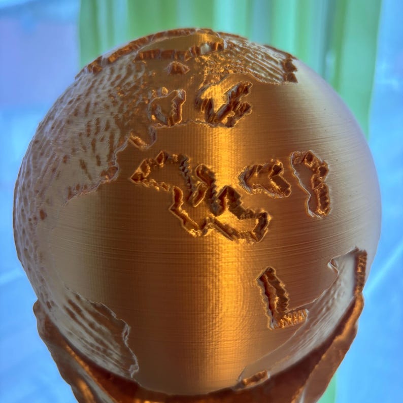 3d printed world cup trophy, soccer lover gift idea, football champion decor, replica fifa style cup, sports display piece, soccer room ornament, handmade trophy decor