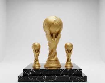 3D Printed World Cup Trophy | Soccer Champion Gift | Football Fan Room Decor | World Cup Display Piece | Unique Sports Gift | FIFA Style Cup