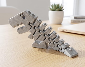 Dinosaurio T-Rex articulado impreso en 3D | Juguete antiestrés Flexi Rex | Decoración de escritorio | Regalo para fanáticos de los dinosaurios y niños | Juguete sensorial antiestrés