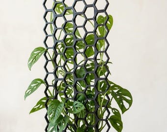 Juego de 3 enrejados para plantas con diseño de panal, soporte impreso en 3D para plantas trepadoras, soporte para monstera, enrejado para plantas de interior, regalo para amantes de las plantas.