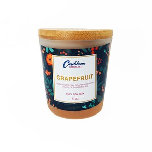 Grapefruit Scented Candle: Hand-Poured Soy Wax, Natural Essential Oils