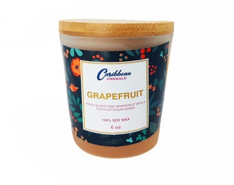 Grapefruit Scented Candle: Hand-Poured Soy Wax, Natural Essential Oils
