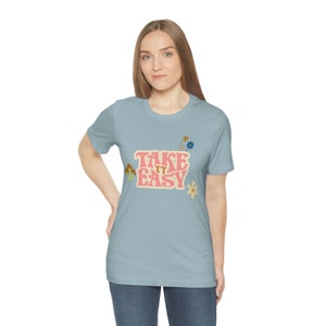 Take it Easy Flowers and Mushrooms| Hippie Retro| Short Sleeve Tee