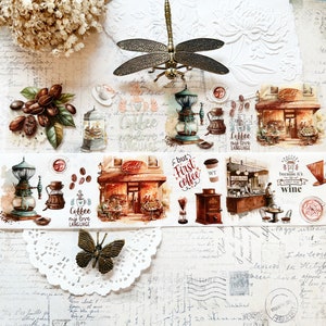 Una cinta washi PET de lona SAMPLE Loop Caffeine, diario basura, planificadores diarios, diario de viñetas, scrapbooking, fabricación de tarjetas, bodas, café