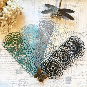 Papier-Deckchen gestanzt, Junk Journal, Bullet Journal, Tagesplaner, Scrapbooking, Vintage Ephemera, Kartenherstellung, Schreibwaren, Papier gestanzt