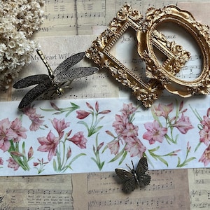 Lily washi tape, floral washi tape, scrapbooking, junk journals, bullet journal, daily journal, card making, wedding crafts
