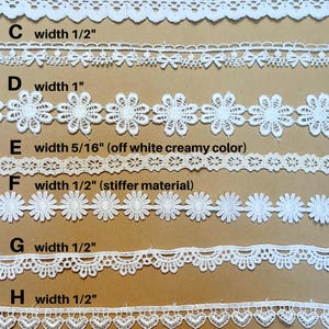 Cotton/Polyester Blend Embroidery Lace Trim, sewing, junk journals, scrapbook, card making