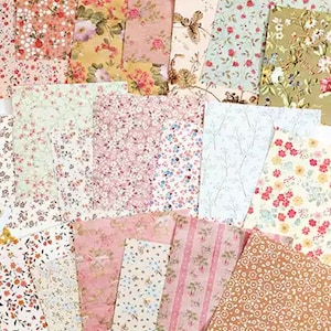100 Stück Vintage floral kleines Journal Papier Set, Scrapbooking, Junk Journal, Planer, Bullet Journal, Basteln, handgeschöpftes Papier, Basteln