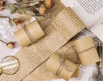 Rotolo di nastro washi in carta kraft vintage, scrapbooking, diario spazzatura