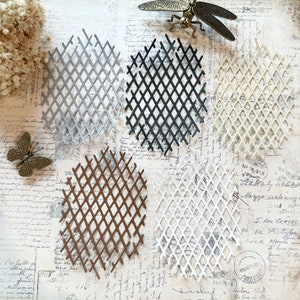 Oval Mesh gestanzt, Junk Journal, Bullet Journal, Scrapbook, Kartenherstellung, Papierhandwerk, Vintage Ephemera, Tagesplaner, Stanzteile, Handwerk