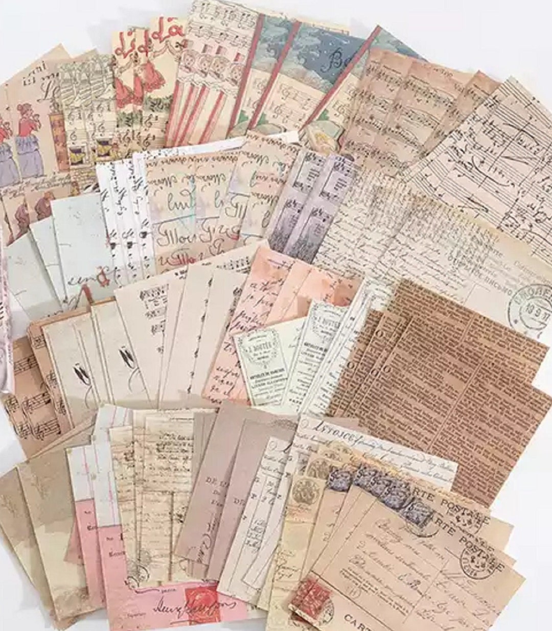 Vintage Journal Paper Set, Ephemera for Scrapbooking, 100 Piece - Etsy
