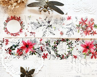 Nastro Adesivo Trasparente Con Fiori Per Scrapbooking: Decoratione Fai Da Te, 60mm X 2m, Per Diari E Album - 6