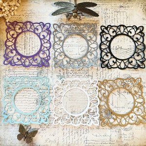 Gestanzte quadratische Papier-Deckchen, Junk Journals, Bullet Journals, Scrapbooking, Kartengestaltung, Schreibwaren, Tagesplaner, die cuts, Ephemera