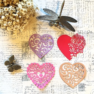 Herz gestanzt, Herz Deckchen, Valentinstag gestanzt, Junk Journal, Scrapbooking, Bullet Journal, Herz, Briefpapier, Kartenherstellung, Ephemera