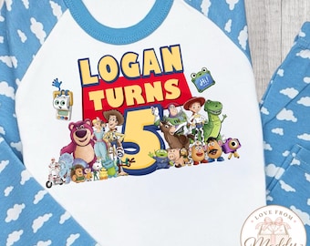 Personalised Toy Story 5 Birthday Pyjamas | Toy Story PJs | Buzz Woody Birthday Pyjamas | Personalised Kids Birthday Gift | Boys & Girls PJs