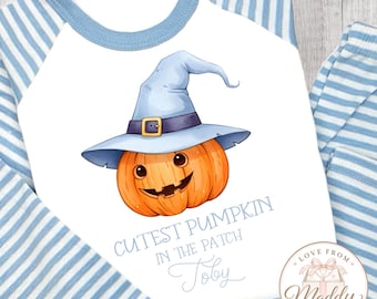 Personalised Boys Pumpkin Halloween Pyjamas | Pumpkin Halloween PJs | Halloween Pyjamas | Personalised Boys Halloween Gift | Boys PJs