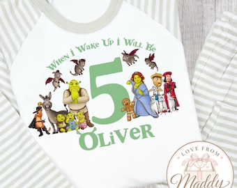 Personalised Shrek Birthday Pyjamas | Shrek Birthday PJs | Kids Birthday Pyjamas | Personalised Birthday Gift | Boys Birthday PJs