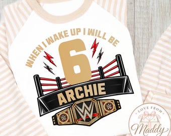 Personalised WWE Birthday Pyjamas | WWE PJs | Wrestling Birthday Pyjamas | Personalised Kids Birthday Gift | Boys Birthday PJs