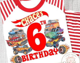 Personalised Hot Wheels Birthday Pyjamas | Hot Wheels PJs | Hot Wheels Birthday Gift | Personalised Boys Birthday Pyjamas | Boys PJs