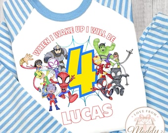 Personalised Spidey Birthday Pyjamas | Spidey And His Amazing Friends PJs | Personalised Kids Birthday Gift | Spidey Birthday Gift | Boys PJ