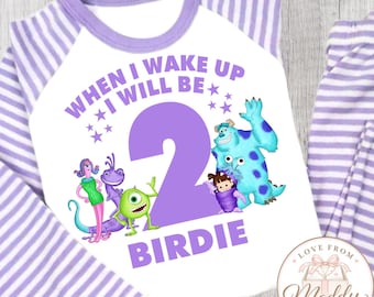 Personalised Girls Monsters Inc Birthday Pyjamas | Monsters Inc PJs | Disney Birthday Pyjamas | Personalised Girls Birthday Gift | Girls PJs