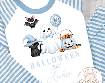Personalised Boys Halloween Pyjamas | Trick Or Treat PJs | Trick Or Treat Halloween Pyjamas | Personalised Boys Halloween Gift | Boys PJs