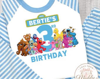 Personalised Sesame Street Birthday Pyjamas | Elmo Birthday PJs | Sesame Street PJs | Personalised Boys Birthday Gift | Boys PJs