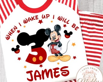 Personalised Mickey Mouse Birthday Pyjamas | Mickey Birthday PJs | Personalised Kids Birthday Gift | Boys Birthday Pyjamas | Disney PJs
